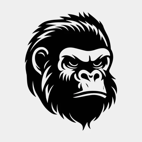 Illustration Vectorielle Tête Gorille Pour Logo Symbole — Image vectorielle