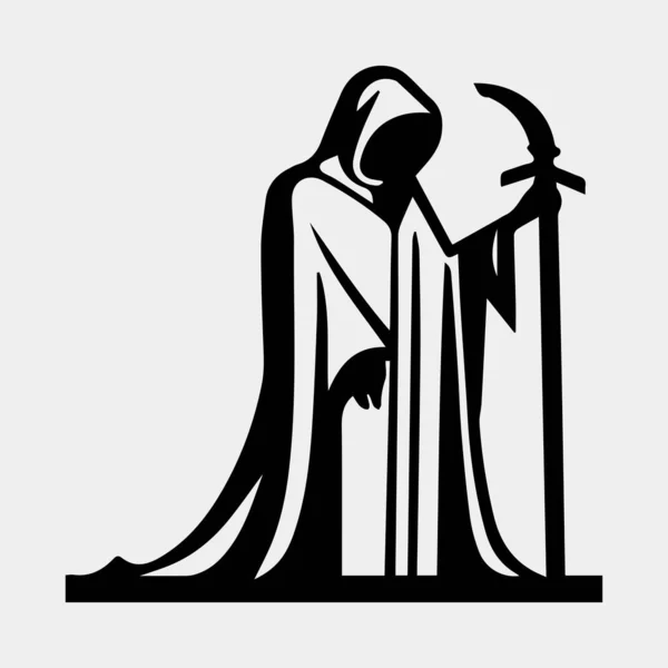 Tatouage Conception Vectorielle Cartoon Grim Reaper Isolé Blanc — Image vectorielle