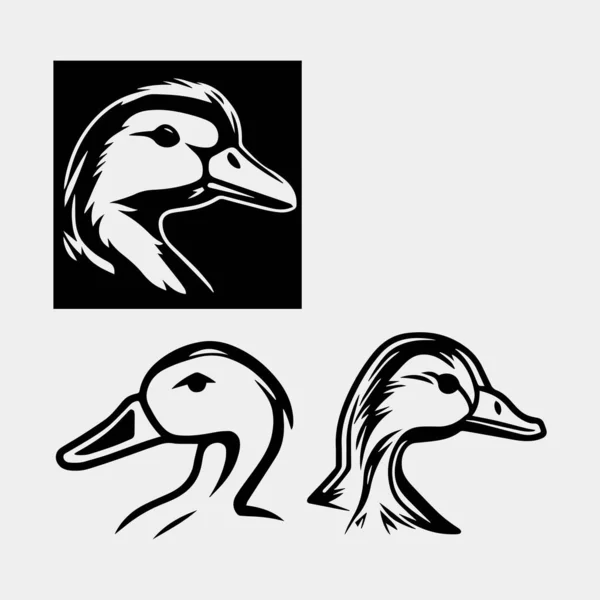 Vector Swan Silhouette Illustration Logo Design — Stock Vector