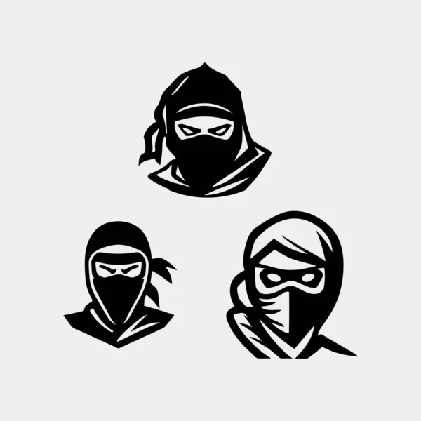 Ninja Logo Vektor Design Idé — Stock vektor