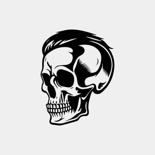 Vector Skull Hipster Abstract Silhouette Human Skull — Stock Vector