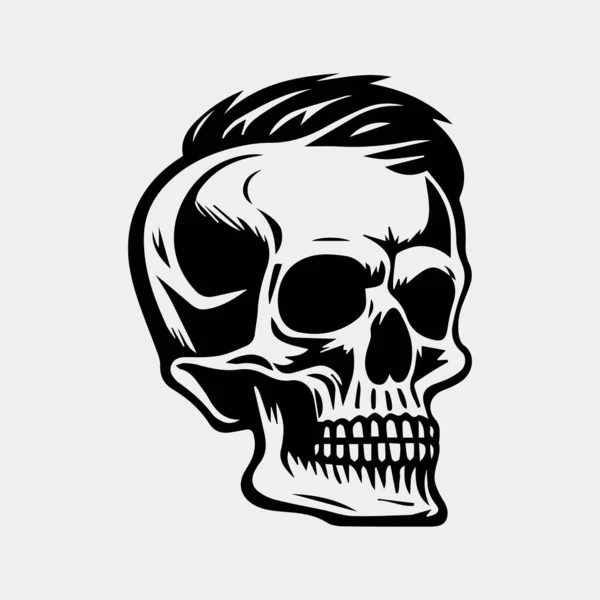 Vector Skull Hipster Abstract Silhouette Human Skull — Stock Vector