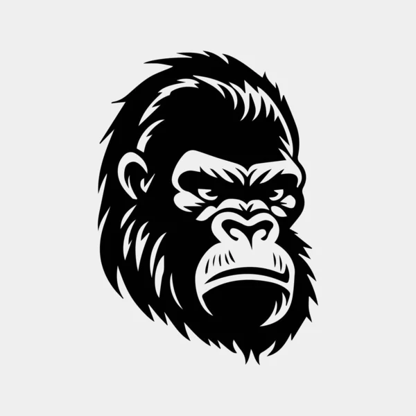 Θυμωμένος Gorilla Επικεφαλής Διανυσματική Απεικόνιση Για Λογότυπο Σύμβολο Και Εικονίδιο — Διανυσματικό Αρχείο
