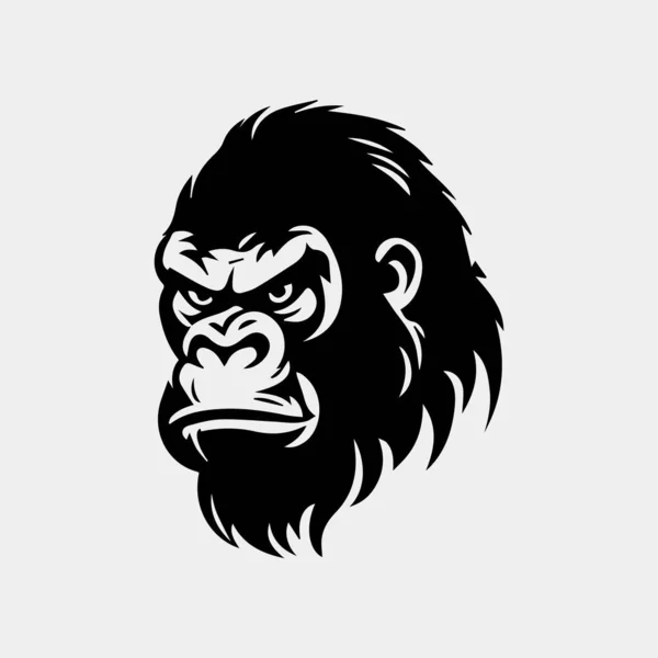 Logo Sembol Simge Için Kızgın Goril Baş Vektör Çizimi — Stok Vektör