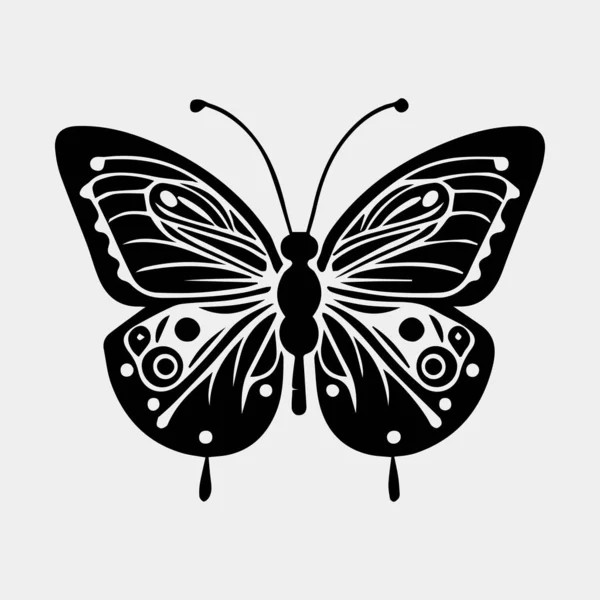 Grande Icona Simbolo Farfalla Semplice Illustrazione Grande Icona Vettoriale Farfalla — Vettoriale Stock