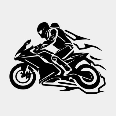 Tasarımınız için motosiklet vektör logosu.