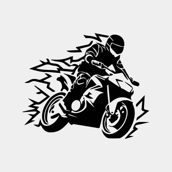 Moto Motocross Avec Espace Noir Pour Texte Shirt Emblème Autocollant — Image vectorielle