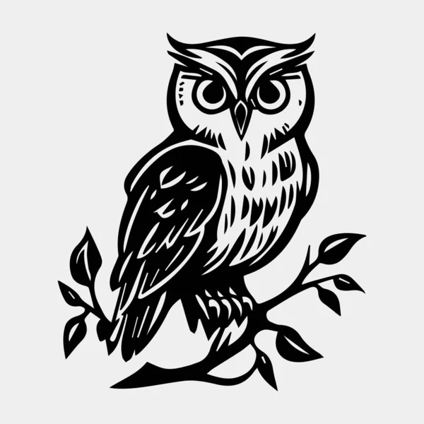 Owl Vector Icon Sign Black Illustration Isolated Background Graphic Web — Stock Vector