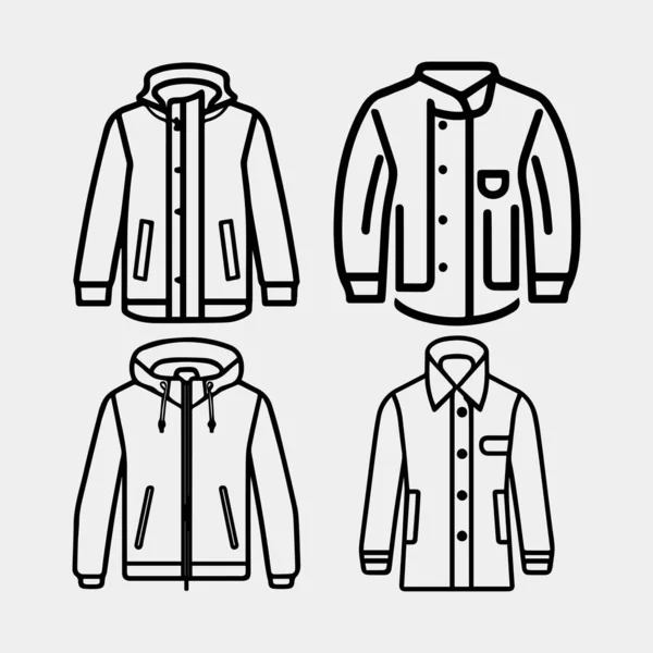 Чоловіча Куртка Пальто Жилет Векторні Ілюстрації — стоковий вектор
