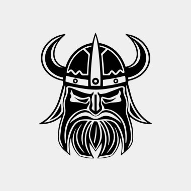 Eski Viking baş maskotu. vektör tasarımı