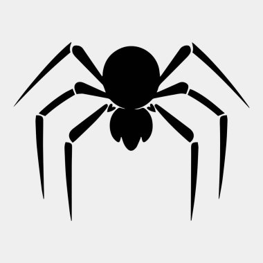 Beyaz arka plan üzerinde örümcek siluet vektör çizim