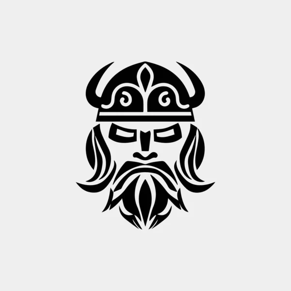 Antiga Cabeça Viking Para Mascote Desenho Vetorial —  Vetores de Stock