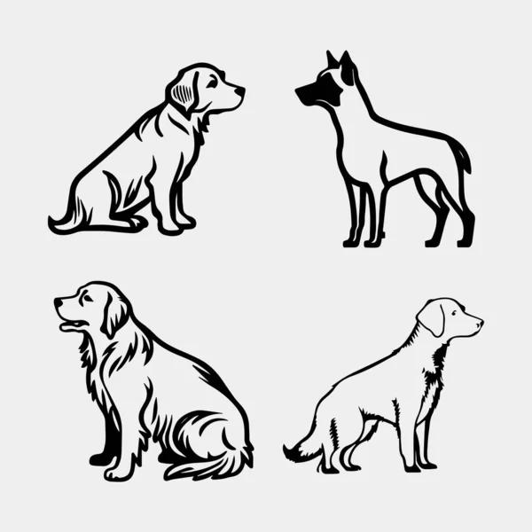 分离的狗集向量 — 图库矢量图片