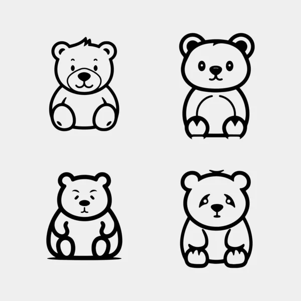 Beyazlar içinde izole edilmiş şirin oyuncak ayılar.