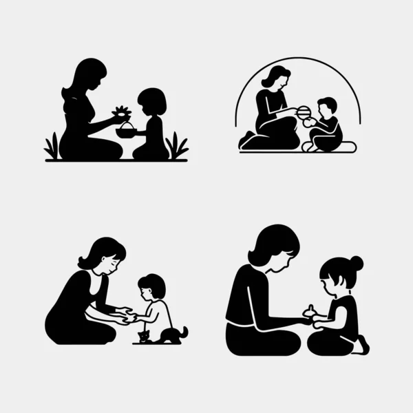 Kızlarını tutan güzel bir kadın beyaz arka planda el ele taşıyacak.