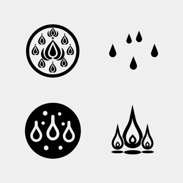 ベクトル水滴アイコンのセット フラット液滴ロゴコレクション — ストックベクタ