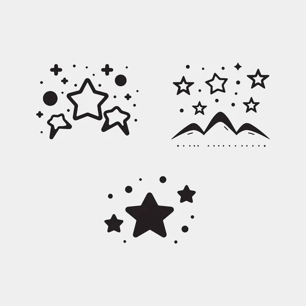 Набор Иконок Звёздами Сияющие Иконы Вектор Блеска Звёзд — стоковый вектор