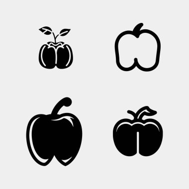 Elma ikonu seti. vektör tasarımı. 