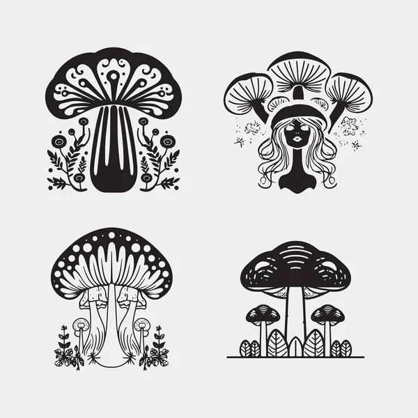 Mushrooms Mushroom Vector Illustration Design — Stock Vector