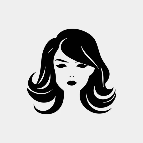 Beautiful Young Woman Face Vector Illustration — Stock Vector