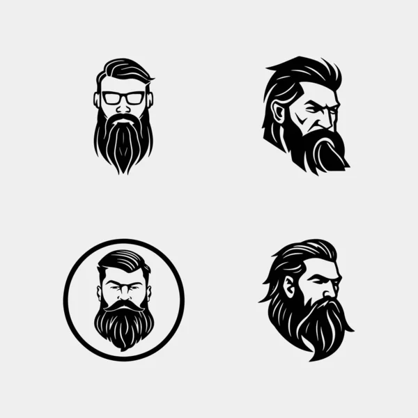Комплект Бороды Усами Хипстера Бородой Значок Вектора — стоковый вектор