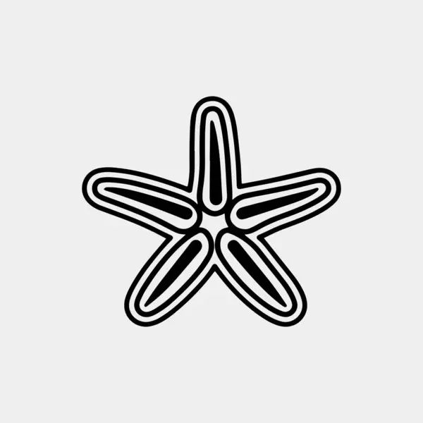 Icona Delle Stelle Marine Illustrazione Vettoriale Sfondo Bianco — Vettoriale Stock
