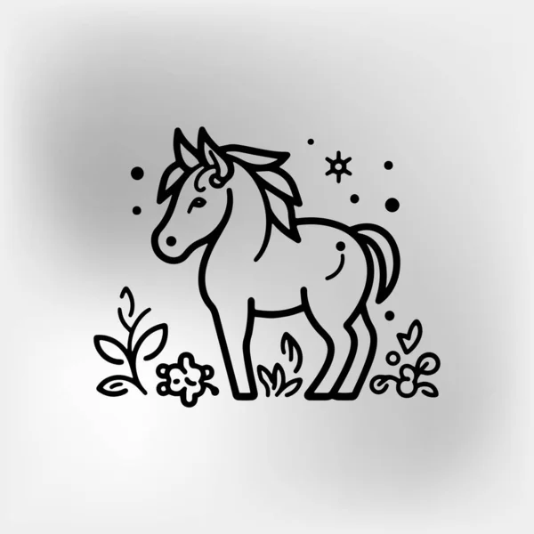 Silhouette Della Testa Unicorno Con Stelle — Vettoriale Stock
