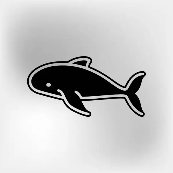 Icône Poisson Baleine Illustration Vectorielle — Image vectorielle