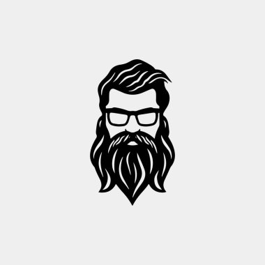 Vektör sakallı erkekler kümesi hipsters yüzler