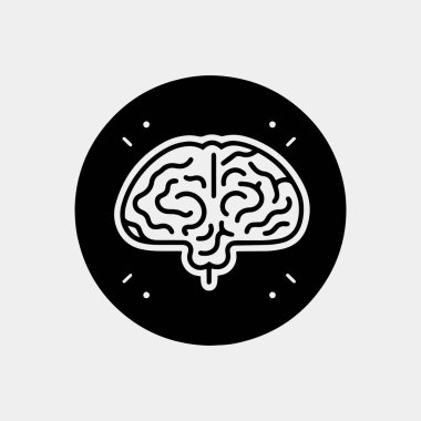 İnsan beyin vektör simgesi beyaza izole edildi