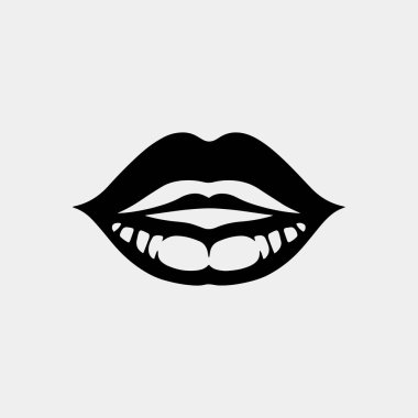 Dudaklar. Vektör. Beyaz arkaplanda izole edilmiş simge