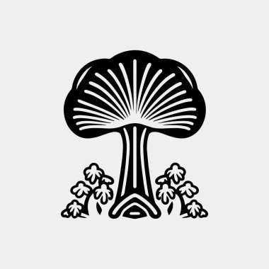 Beyaz arka plan üzerinde mantar işareti izole mantar simge vektör