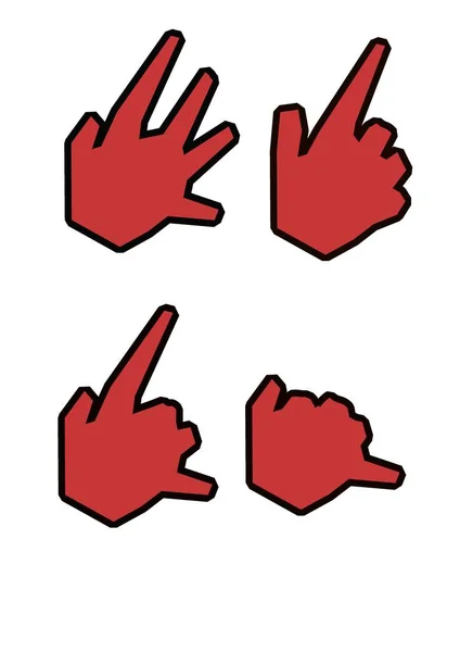 Illustratie Van Gesticulatie Handen Witte Achtergrond — Stockfoto