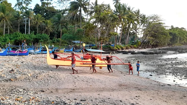 Activités Des Pêcheurs Dans Village Sawang Talaud — Photo