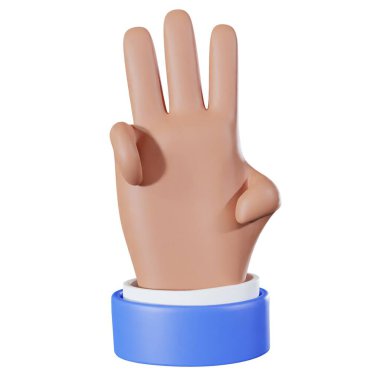 3d Countdown Hand Emoji ya da İş Biçiminde Simge