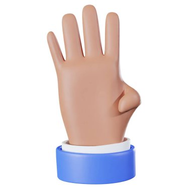 3d Countdown Hand Emoji ya da İş Biçiminde Simge