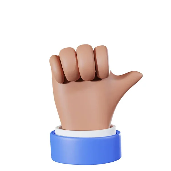 3D漫画ハンドシンボルのような 承認された または親指アップアイコン — ストック写真
