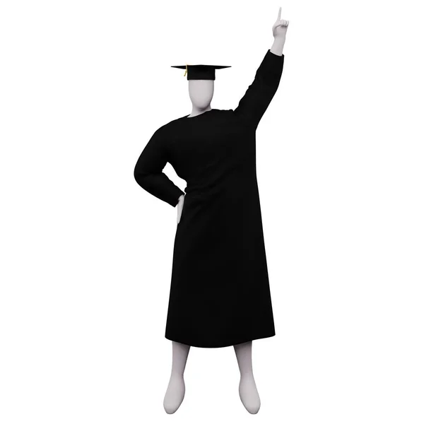 Δίπλωμα Αποφοίτησης Μορφή Ποζάρουν Καπέλο Και Φόρεμα Και Δείχνει Νούμερο — Φωτογραφία Αρχείου