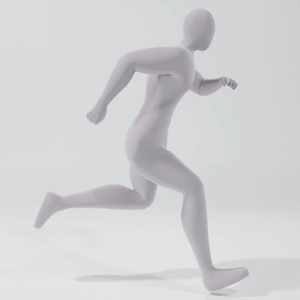 Illustration Man Running White Background Rendering Human People Character — Stock Photo, Image