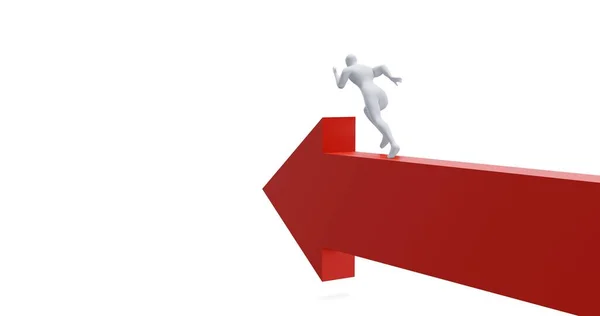 3d Büyüme Hızlandırma oku. Liderlik kavramı. Büyüyen İş Kavramı İllüstrasyonu