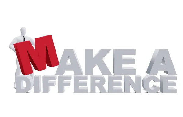 Man Make Difference Quote Standing Out Concept — Stock Photo, Image