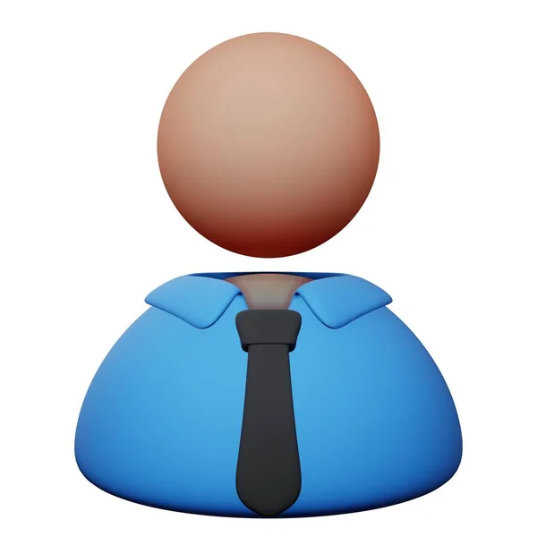3D gerçekçi çalışan avatar simgesi. 3d Gerçekçi İnsanlar veya Kravatlı Kişi Simgesi.