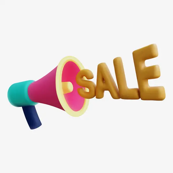 3D Megafon Terfi ve Pazarlama Kampanyaları İçin Satış Simgesi