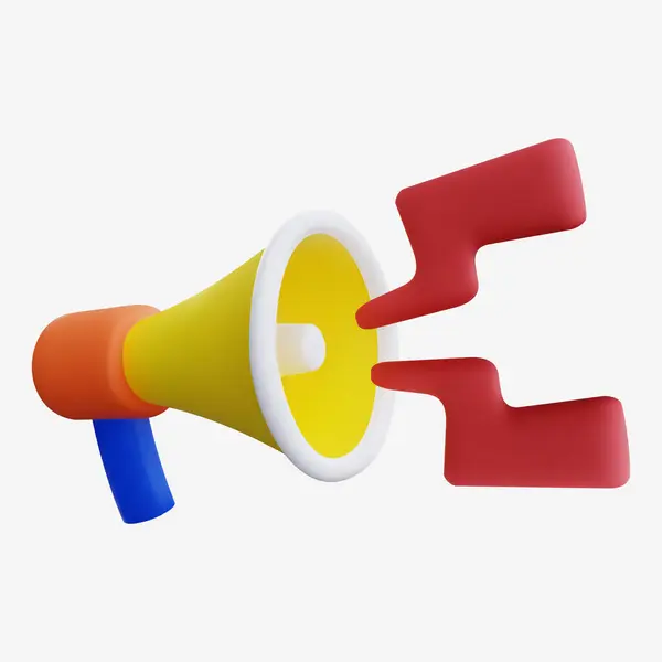 Kırmızı Yıldırımlı 3B Sarı Megafon