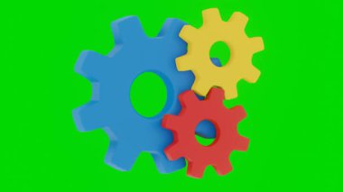 Renkli 3D Dönen Vites Döngüsü Canlandırması