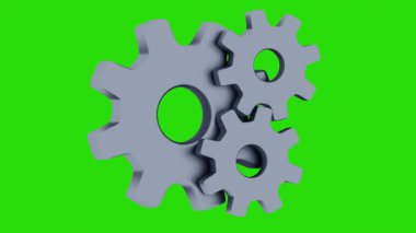 Yeşil Ekran Arkaplanındaki Gümüş Dönen Vitesler Kusursuz Döngü CanlandırmasıComment