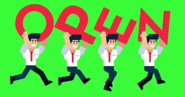 Birlikte Koşan Mutlu İş Adamları Grubu Yeni Fırsatlar ve Çalışmaya Hazır Olmak İçin Açık Mektuplar Tutuyor