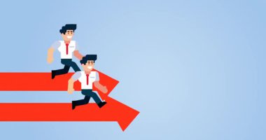 Oklarda Hızlı Yürüyen İşçiler Rekabet ve İlerlemeyi Temsil Ediyor