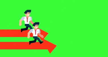 İki İşadamı Yarış Başarı İçin Kırmızı Oklarda Yarışıyor