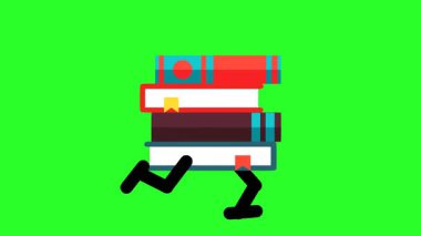 Yeşil Arkaplanda Çalışan Kitap Yığını